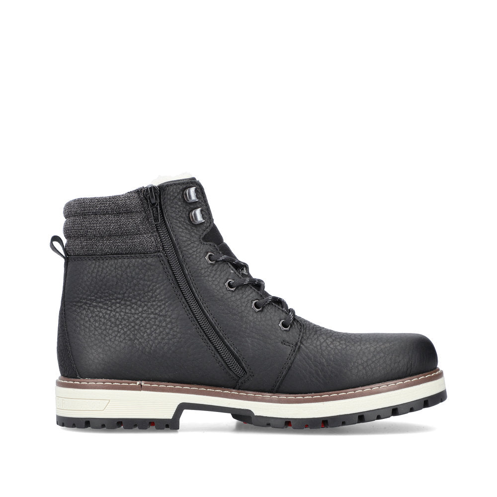 Rieker Leather Men's F8301 Ankle Boots Flip Grip - Black 4B7LbsMP