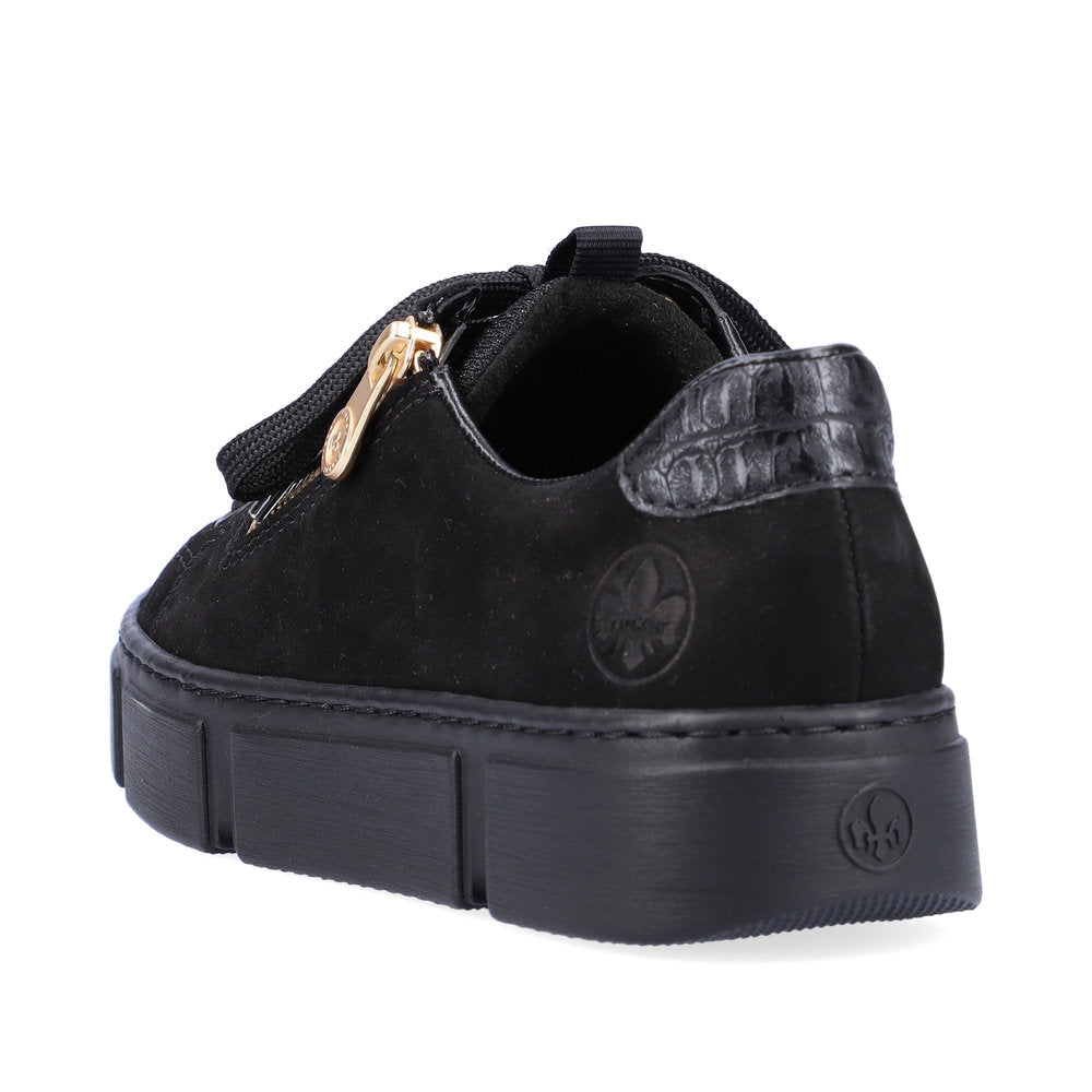 Rieker Women's Style N5932 Athletic Lace-Up With Zip - Black BFankIsm