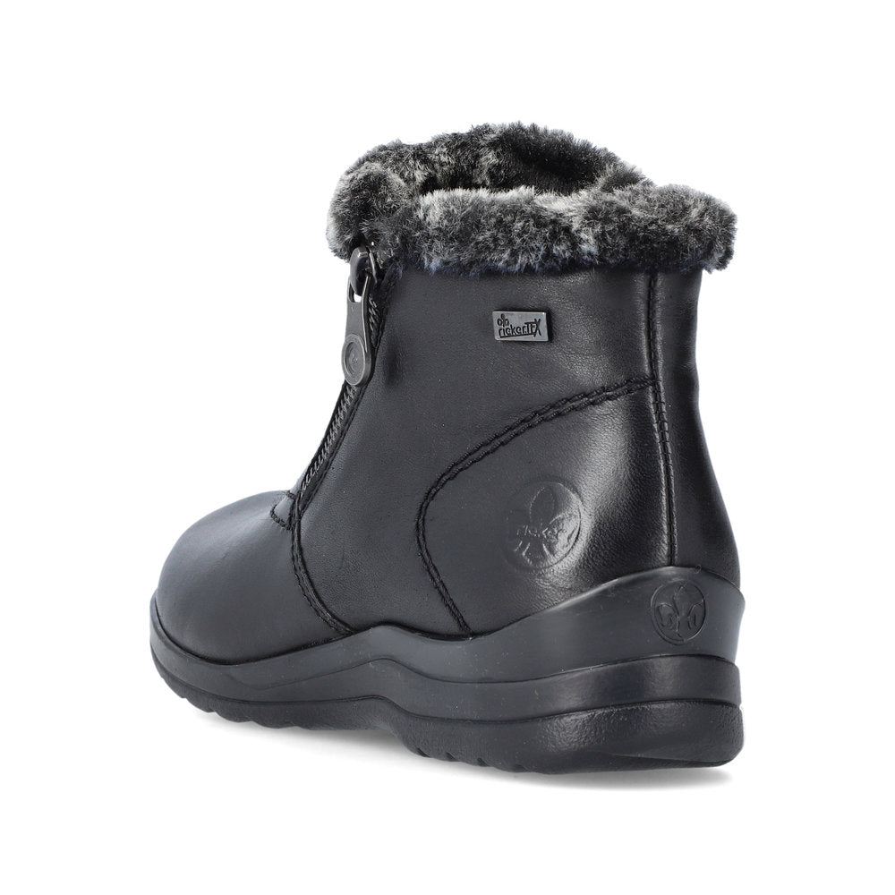 Rieker Synthetic Leather Women's Short L1868 Ankle Boots - Black 9OVLpykm