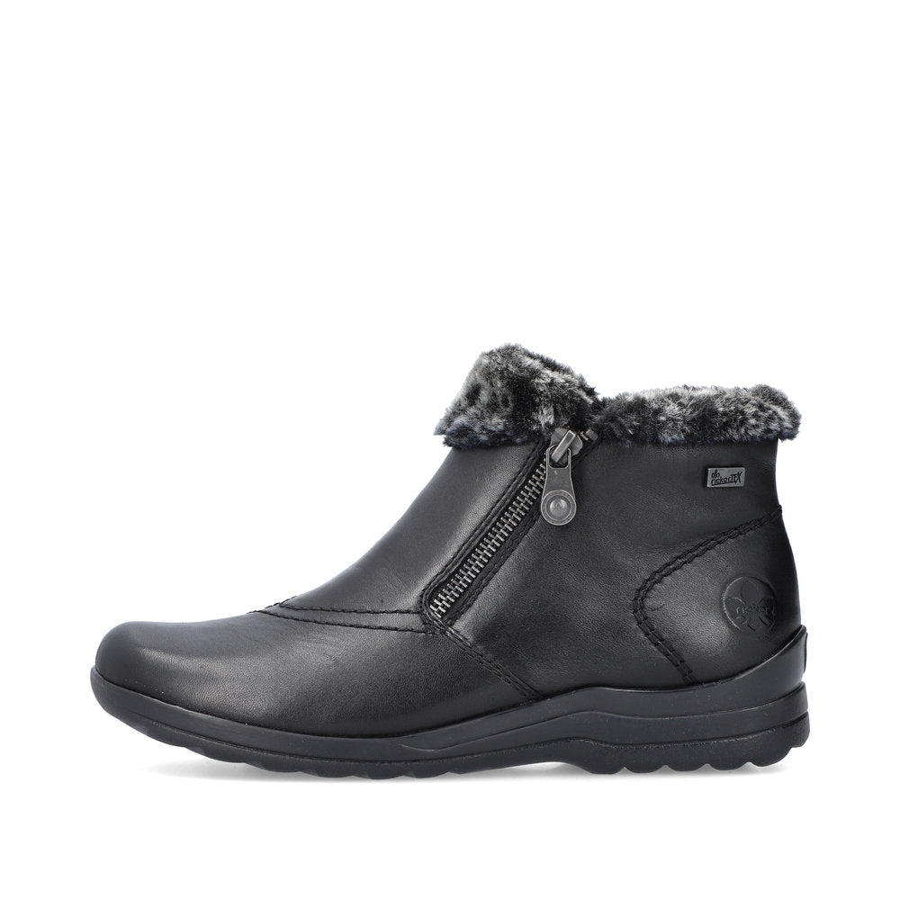 Rieker Synthetic Leather Women's Short L1868 Ankle Boots - Black 9OVLpykm
