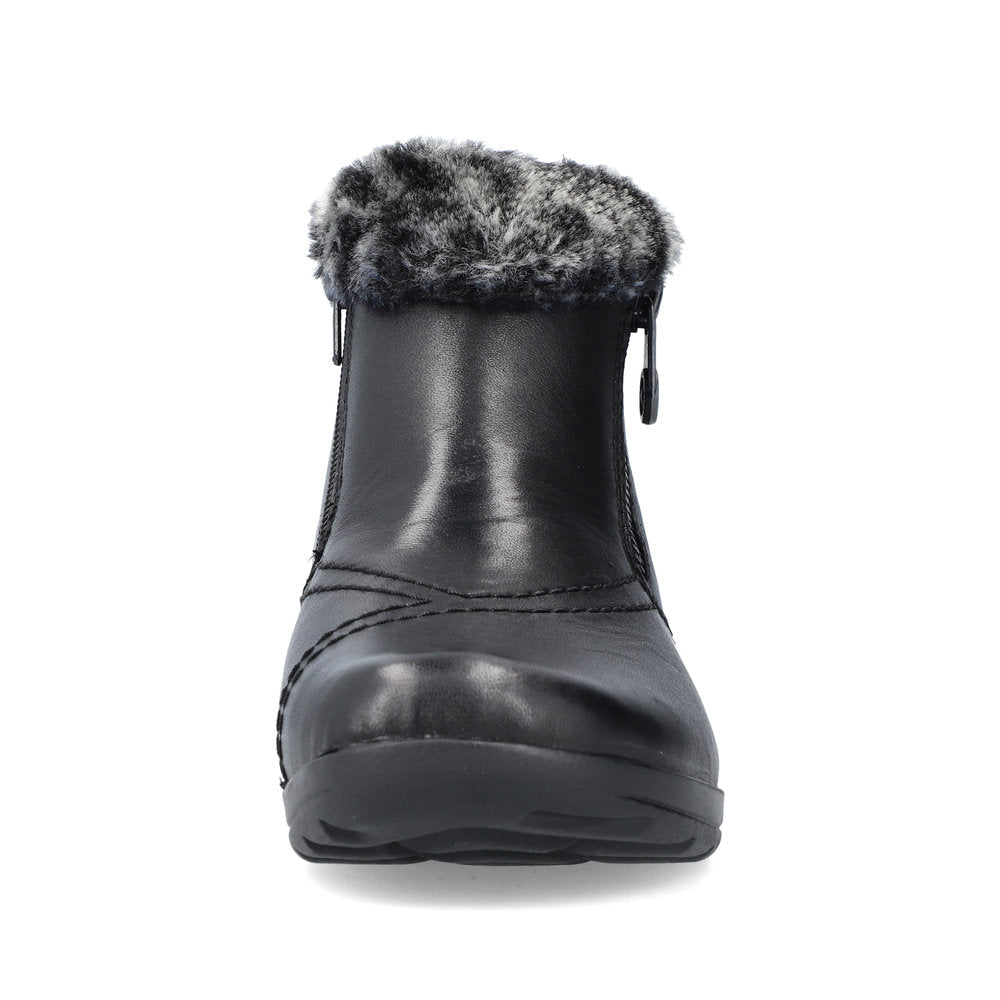 Rieker Synthetic Leather Women's Short L1868 Ankle Boots - Black 9OVLpykm