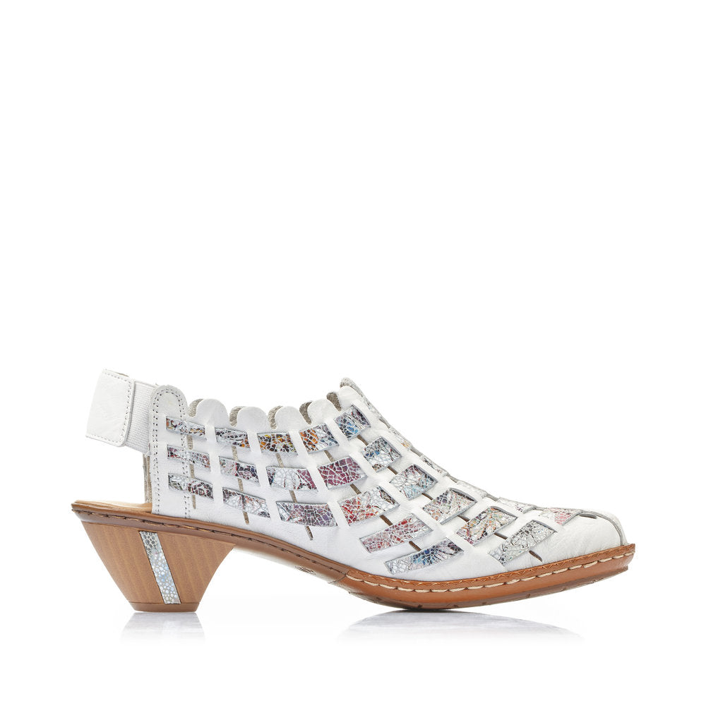 Rieker Women's Style 46778 Dress Sling-Back - White Combination AVaQHfKn