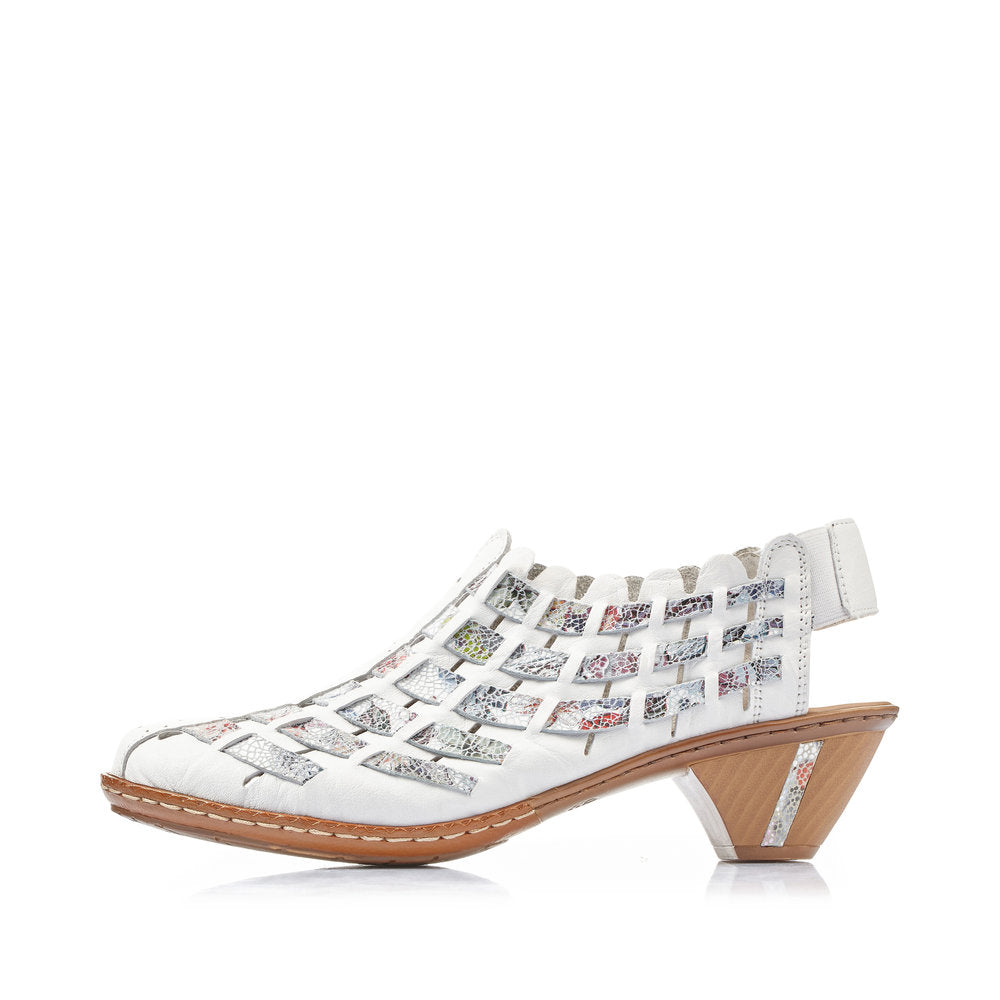 Rieker Women's Style 46778 Dress Sling-Back - White Combination AVaQHfKn