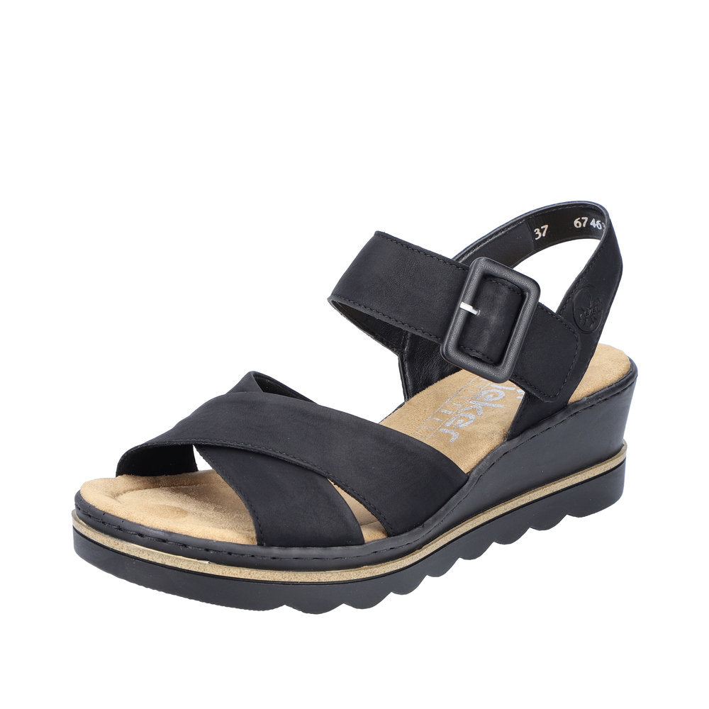 Rieker Women's Style 67463 Dress Sandal - Black