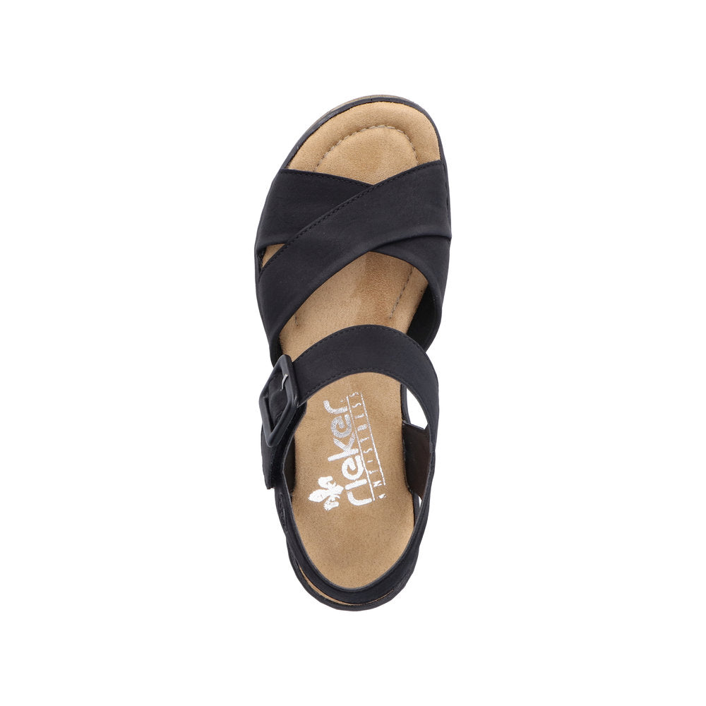 Rieker Women's Style 67463 Dress Sandal - Black FCSdxfhC