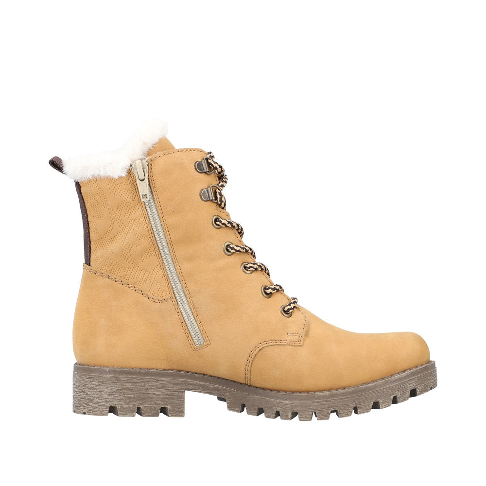 Rieker Synthetic Material Women's Short 78503 Ankle Boots - Beige 1pRJtZS2