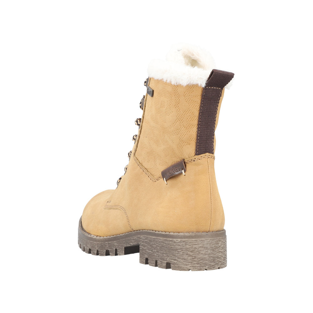 Rieker Synthetic Material Women's Short 78503 Ankle Boots - Beige 1pRJtZS2