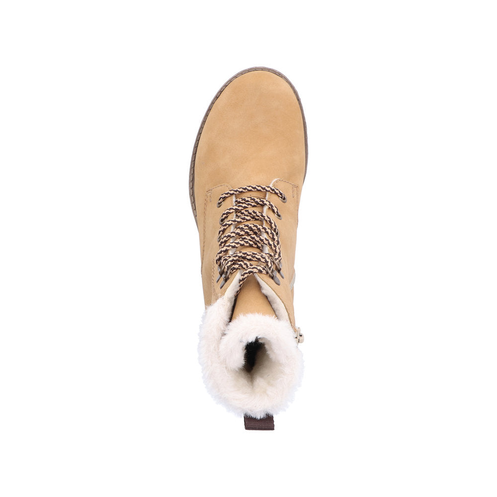Rieker Synthetic Material Women's Short 78503 Ankle Boots - Beige 1pRJtZS2