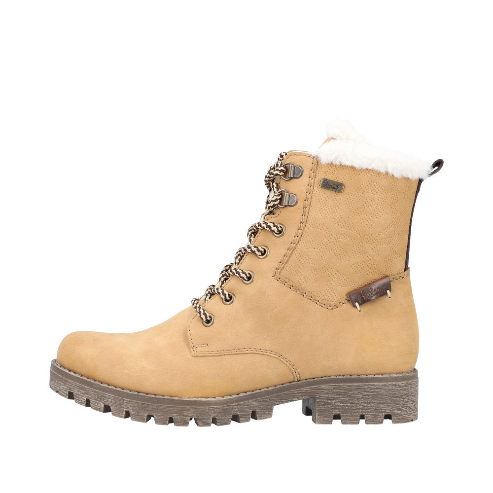 Rieker Synthetic Material Women's Short 78503 Ankle Boots - Beige 1pRJtZS2