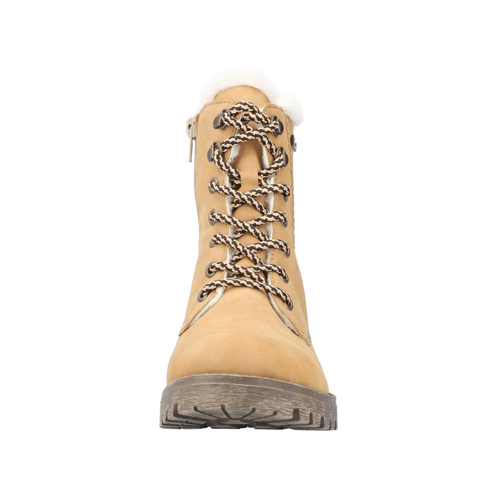 Rieker Synthetic Material Women's Short 78503 Ankle Boots - Beige 1pRJtZS2