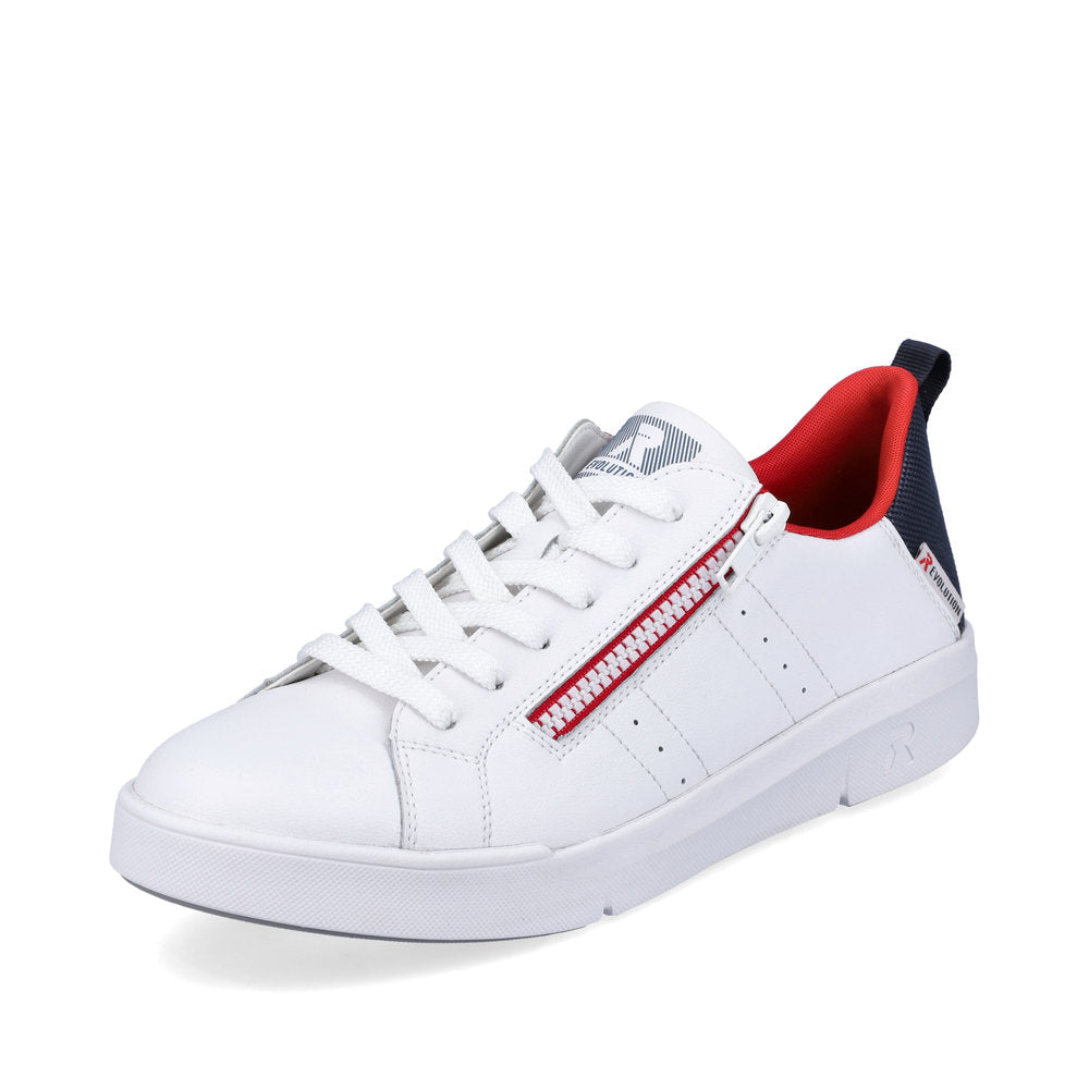 Rieker Evolution Women's Style 41906 Athletic Lace-Up With Zip - White