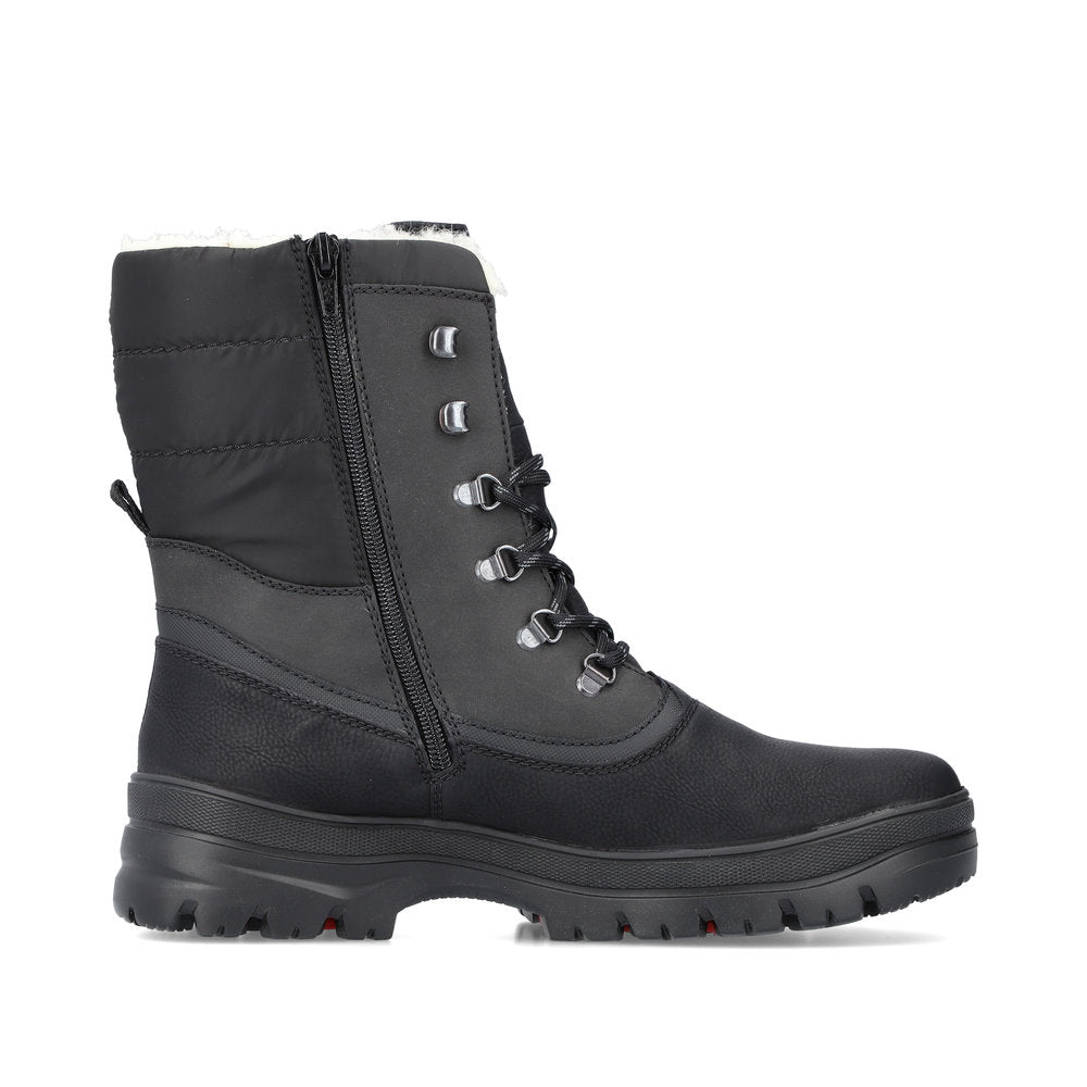 Rieker Synthetic Leather Men's F5424 Ankle Bootsflip Grip - Black NELsbBzV