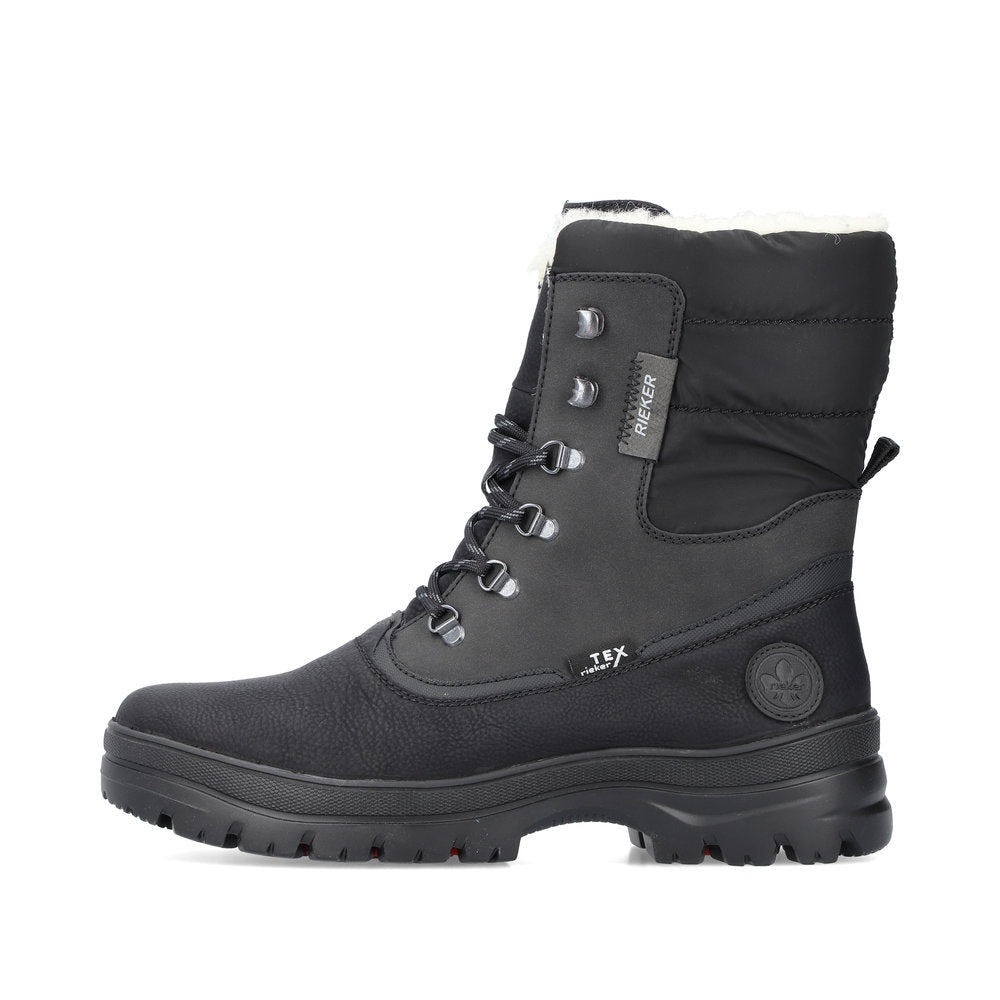 Rieker Synthetic Leather Men's F5424 Ankle Bootsflip Grip - Black NELsbBzV