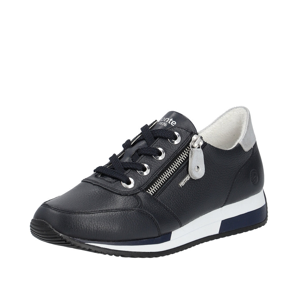 Remonte Women's Style D0H11 Athletic Lace-Up With Zip - Blue Combination