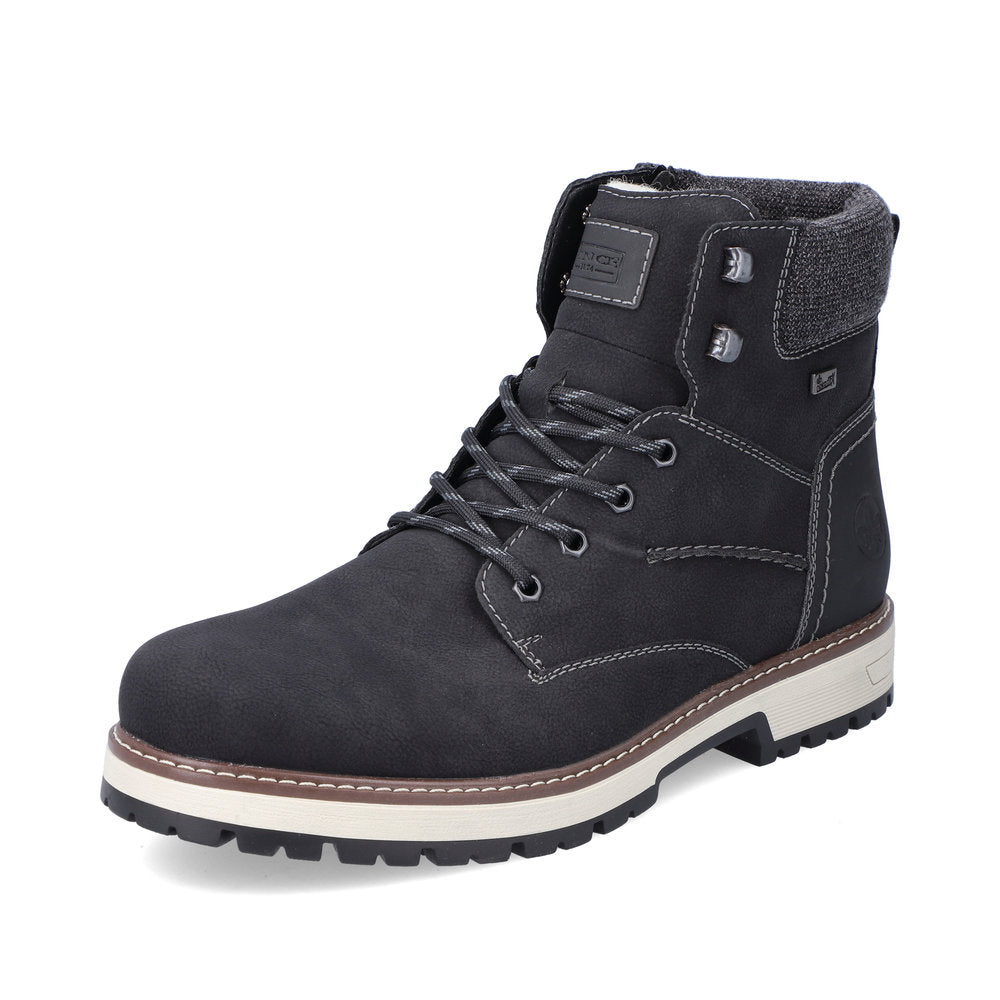 Rieker Synthetic Leather Men's F8332 Ankle Boots Flip Grip - Black