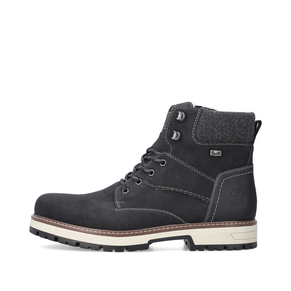 Rieker Synthetic Leather Men's F8332 Ankle Boots Flip Grip - Black zAisZTwP