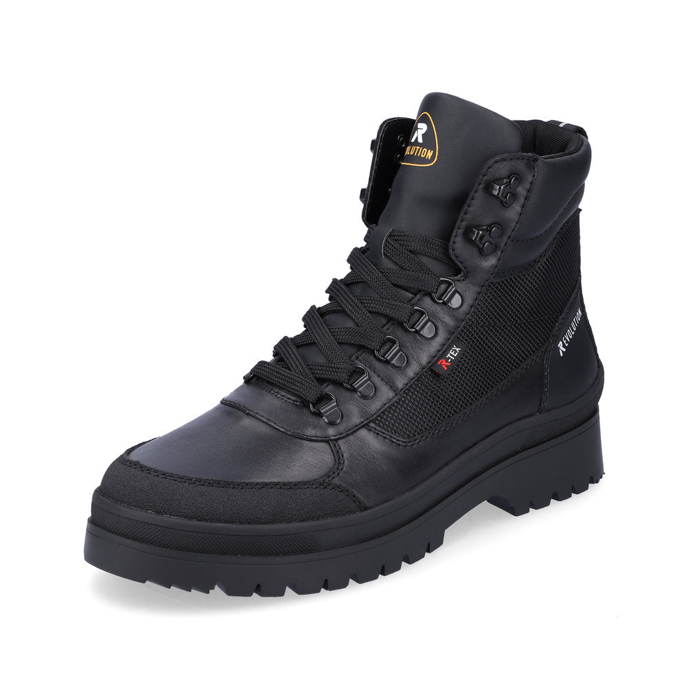Rieker Evolution Synthetic Leather Men's U0270 Ankle Boots - Black
