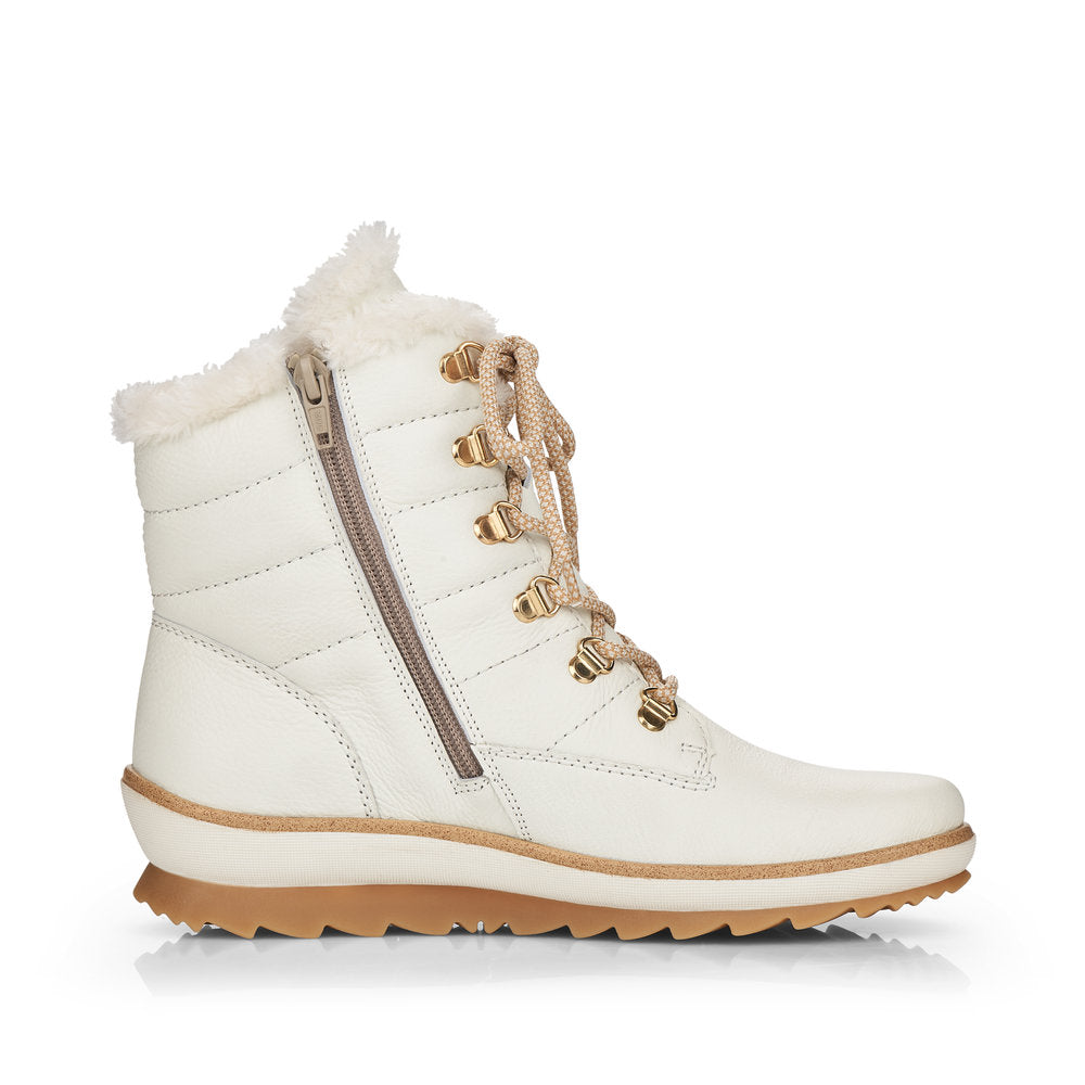 Remonte Leather Women's Mid Height R8480-01 Mid-Height Boots - White OvY2LjtN
