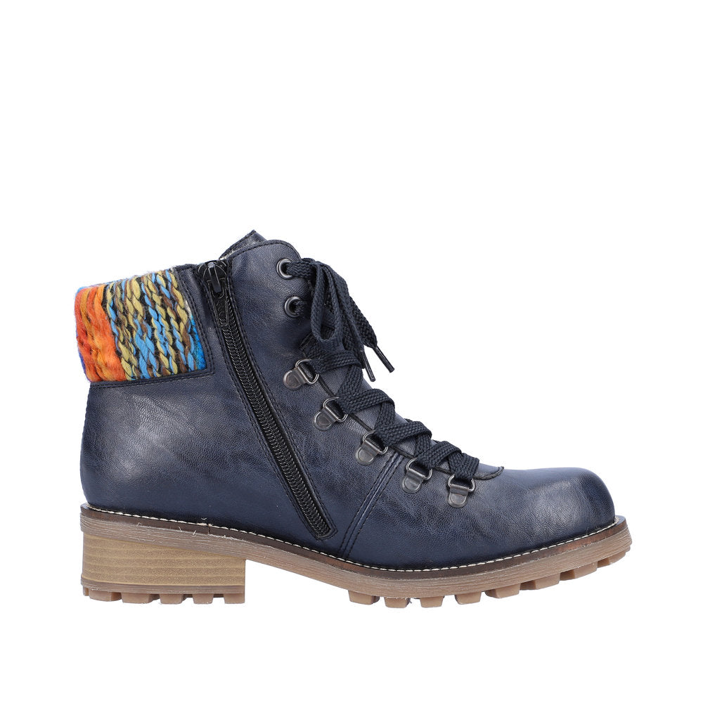 Rieker Synthetic Material Women's Short Z0445 Ankle Boots - Blue t3oTrz24