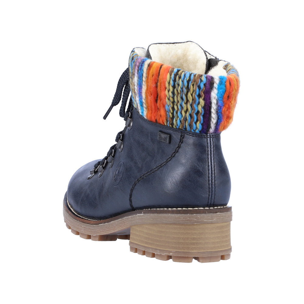 Rieker Synthetic Material Women's Short Z0445 Ankle Boots - Blue t3oTrz24