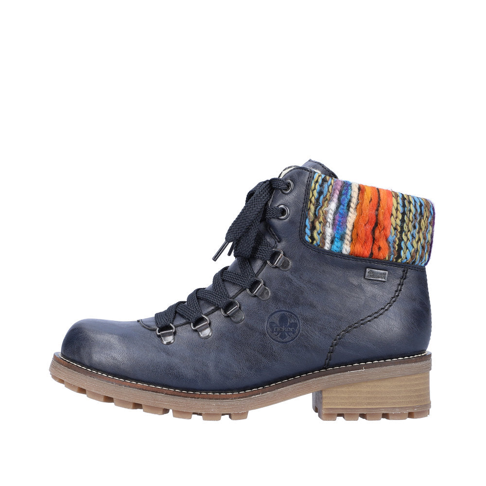 Rieker Synthetic Material Women's Short Z0445 Ankle Boots - Blue t3oTrz24