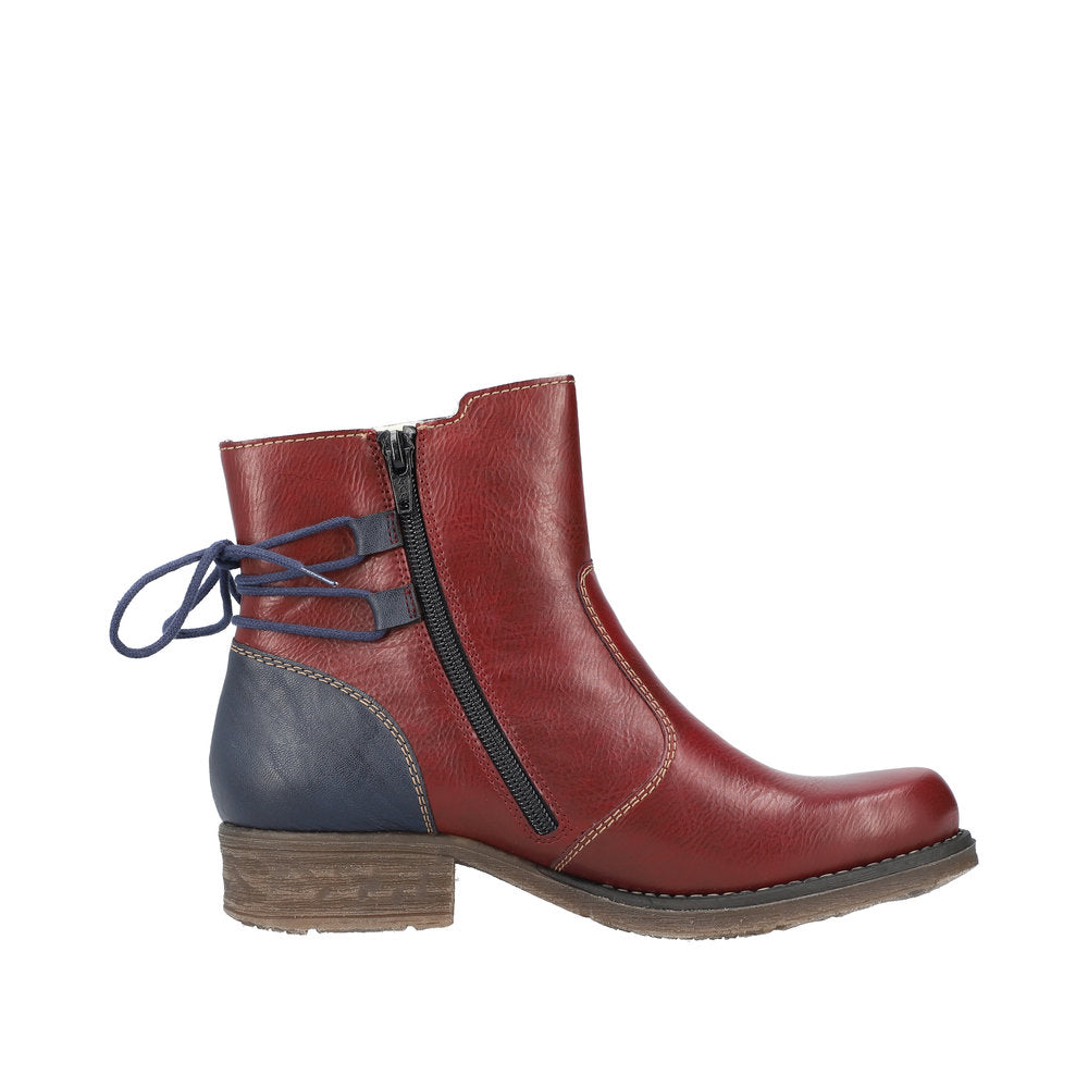 Rieker Synthetic Material Women's Short 79692 Ankle Boots - Red Combination mXWkPUWY