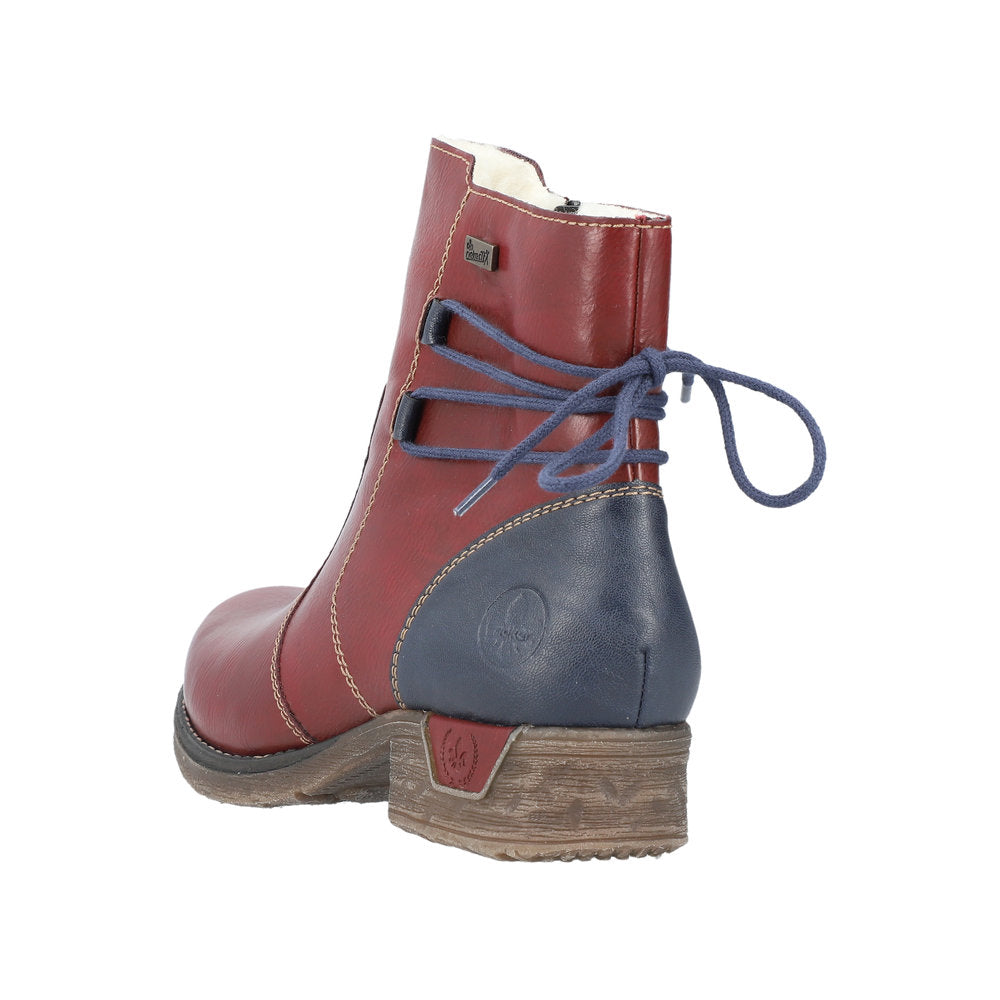 Rieker Synthetic Material Women's Short 79692 Ankle Boots - Red Combination mXWkPUWY