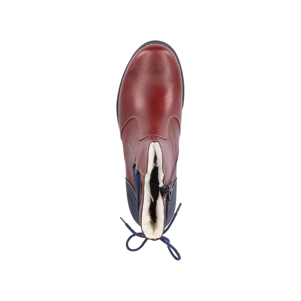 Rieker Synthetic Material Women's Short 79692 Ankle Boots - Red Combination mXWkPUWY