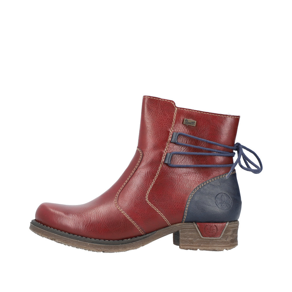 Rieker Synthetic Material Women's Short 79692 Ankle Boots - Red Combination mXWkPUWY