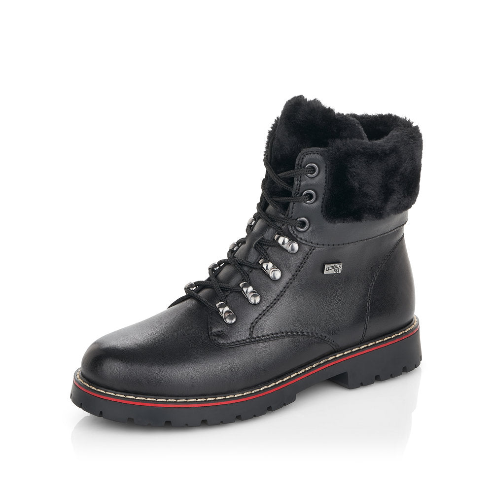 Remonte Leather Women's Mid Height D9372 Ankle Bootsflip Grip - Black