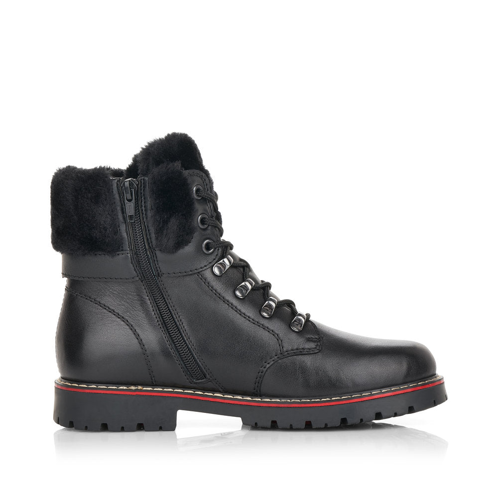 Remonte Leather Women's Mid Height D9372 Ankle Bootsflip Grip - Black i9xwI8pe