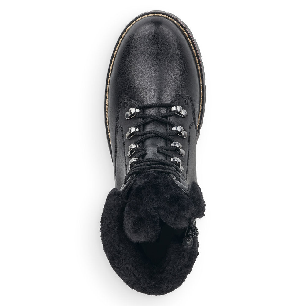 Remonte Leather Women's Mid Height D9372 Ankle Bootsflip Grip - Black i9xwI8pe
