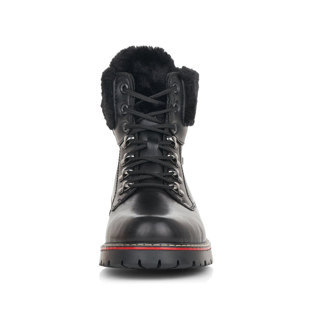 Remonte Leather Women's Mid Height D9372 Ankle Bootsflip Grip - Black i9xwI8pe