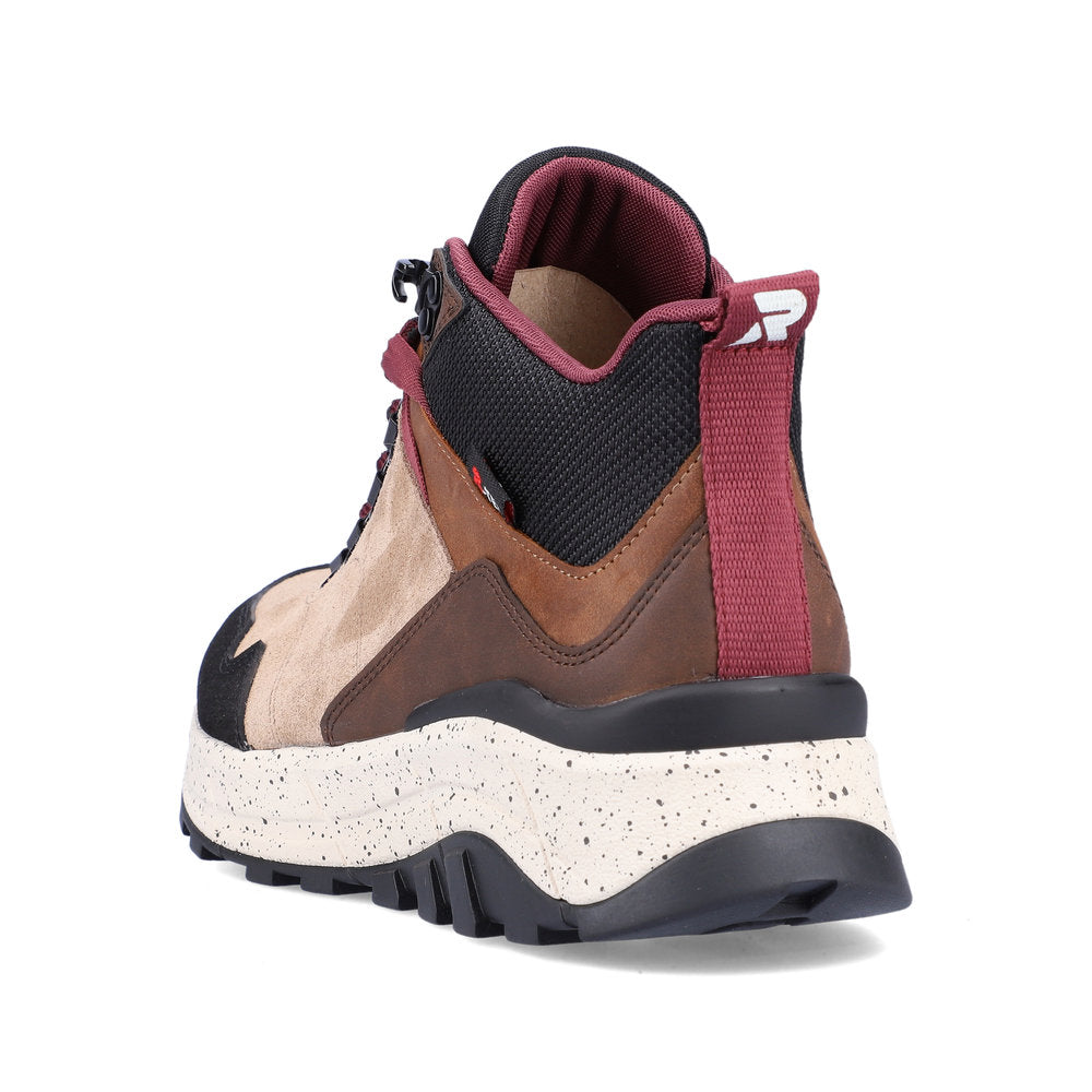 Rieker Evolution Synthetic Leather Women's Mid Height W0062 Ankle Boots - Beige Combination 5GqRDmnc