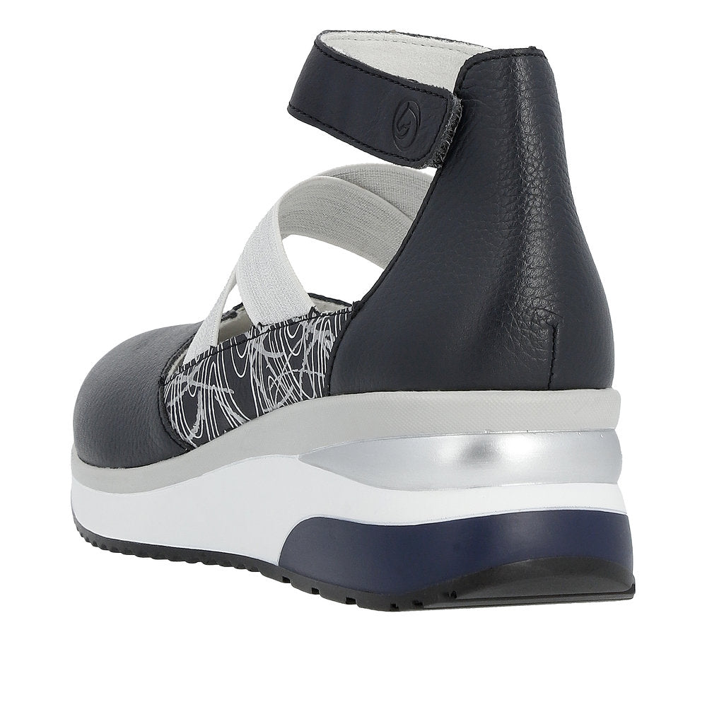 Remonte Women's Style D2411 Athletic Ballerina With Strap - Blue Combination oBkUJ3CF