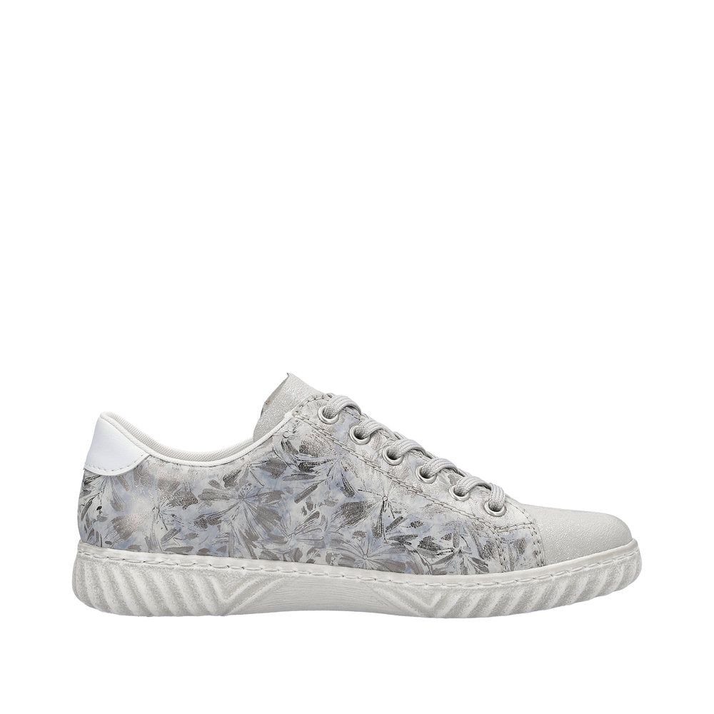 Rieker Women's Style N0900 Athletic Lace-Up With Zip - Silver\/Platinum fuURMWj1