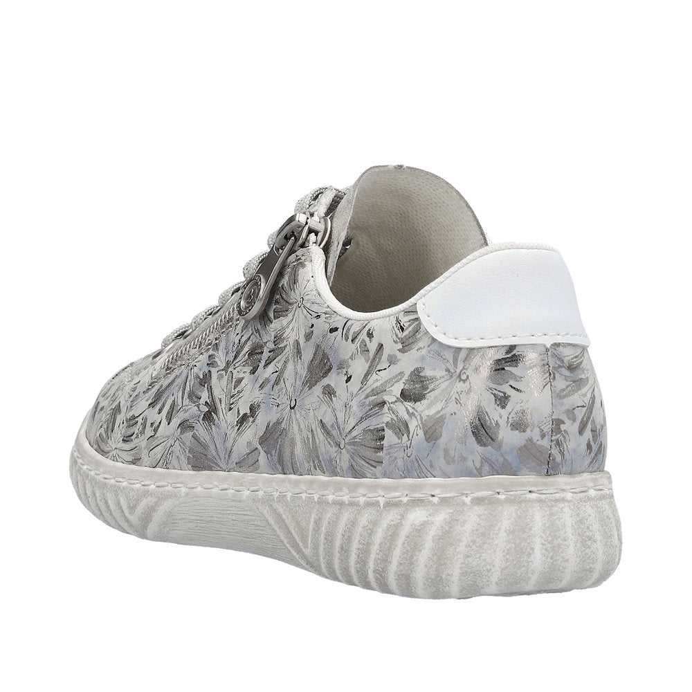 Rieker Women's Style N0900 Athletic Lace-Up With Zip - Silver\/Platinum fuURMWj1
