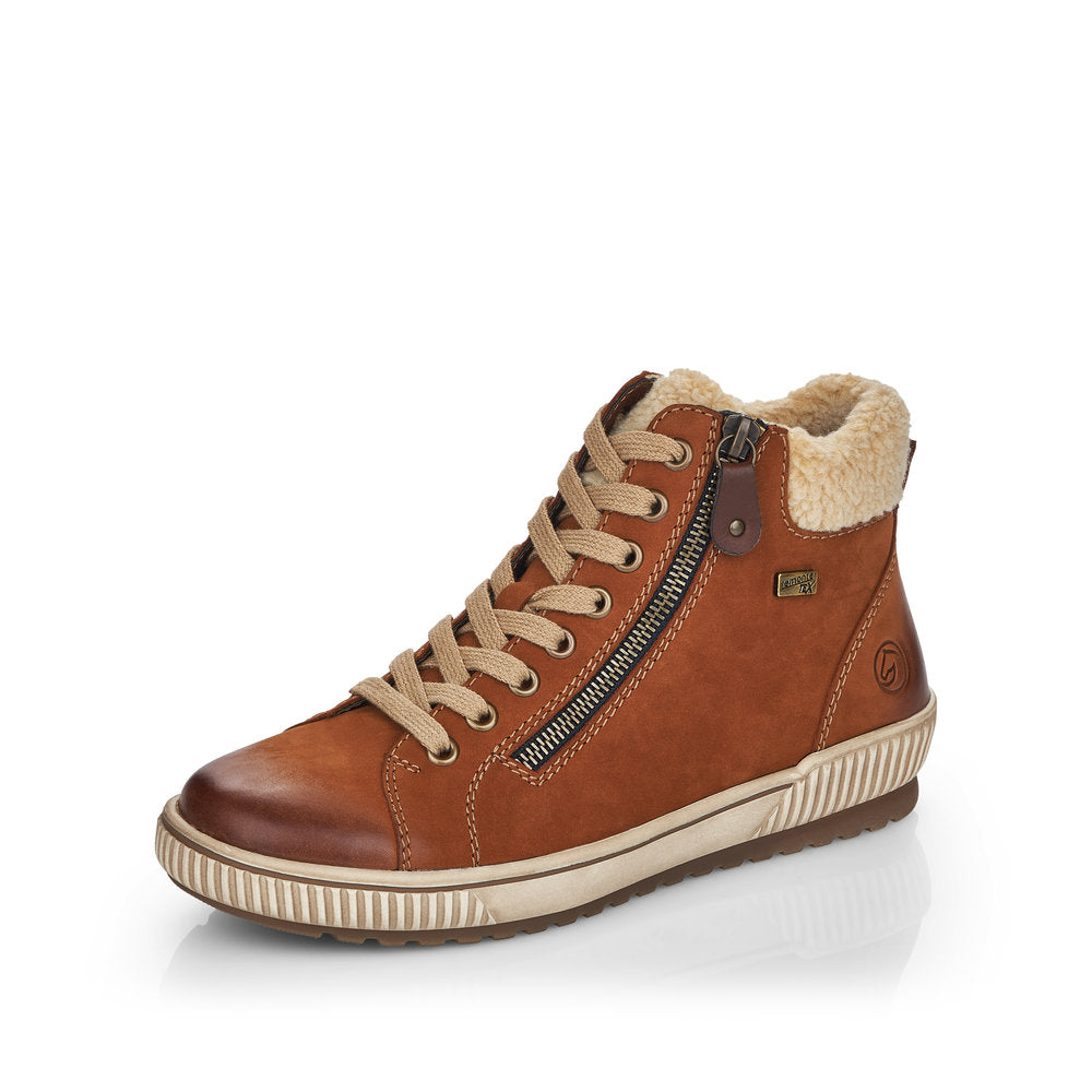 Remonte Suede Leather Women's Mid Height D0770-02 Ankle Boots - Brown Combination
