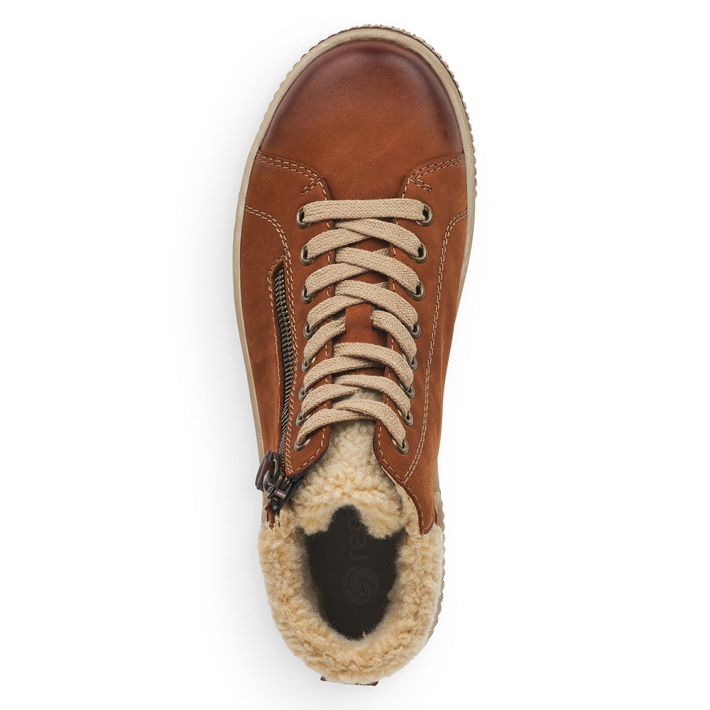Remonte Suede Leather Women's Mid Height D0770-02 Ankle Boots - Brown Combination 4mgLWsZk