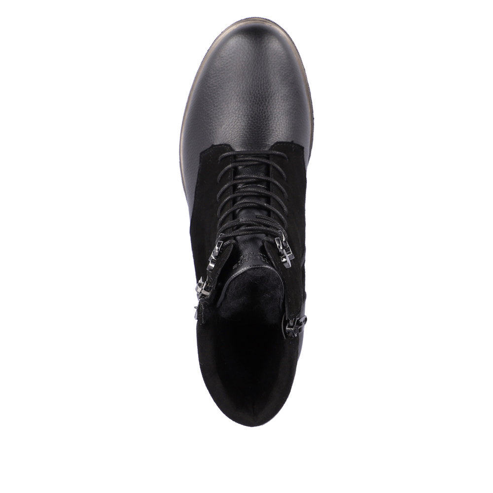 Remonte Suede Leather Women's Mid Height D1B73 Mid-Height Boots - Black NW7QfYMW