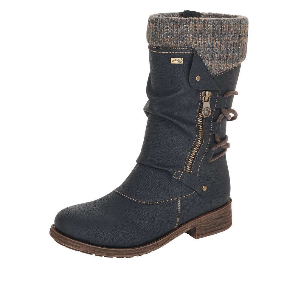 Remonte Synthetic Material Women's Mid Height D8070-01 Mid-Height Boots - Black Combination