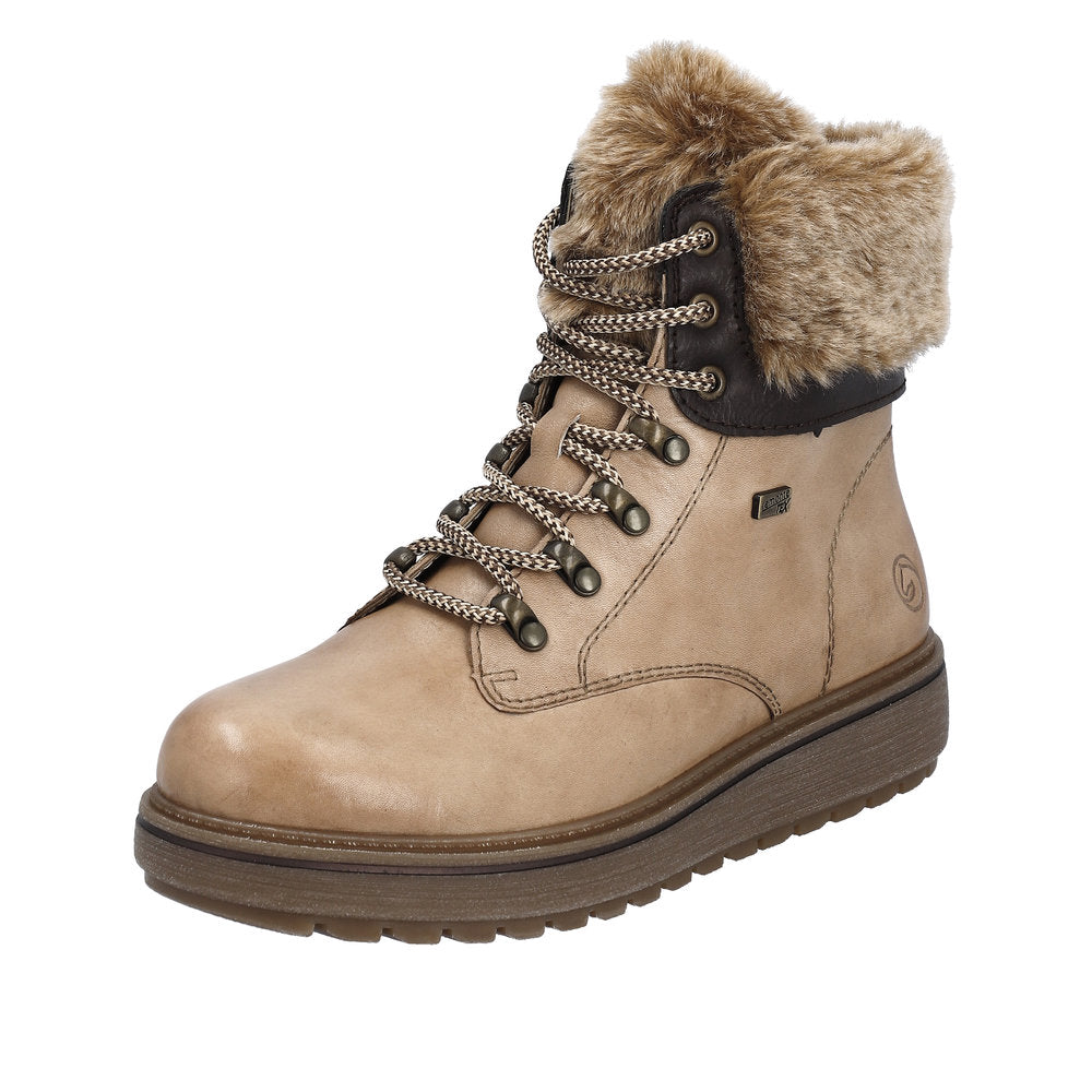 Remonte Leather Women's Mid Height D0U70 Mid-Height Bootsflip Grip - Brown