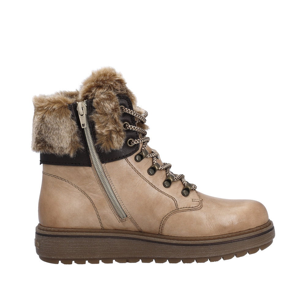 Remonte Leather Women's Mid Height D0U70 Mid-Height Bootsflip Grip - Brown f4Sexd3a
