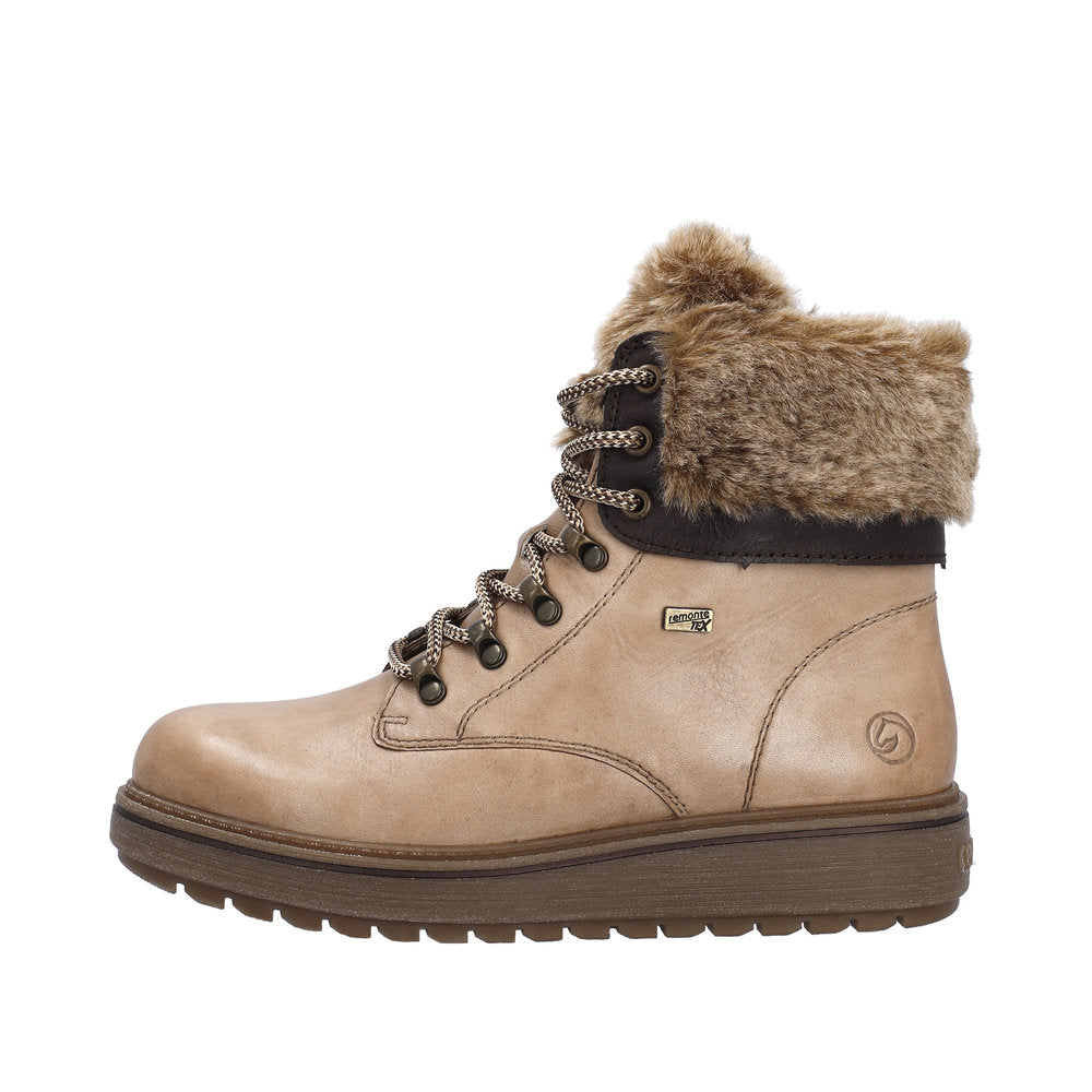 Remonte Leather Women's Mid Height D0U70 Mid-Height Bootsflip Grip - Brown f4Sexd3a