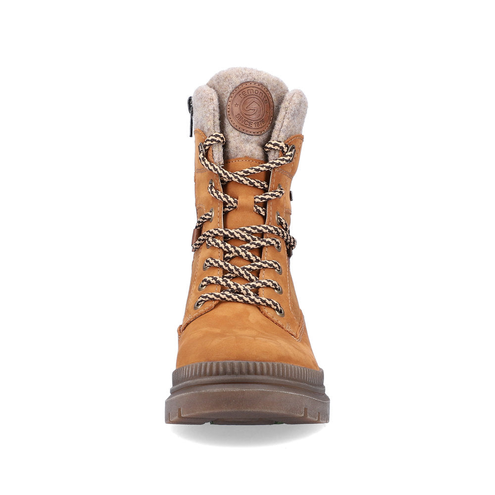 Remonte Suede Leather Women's Mid Height D0C77 Mid-Height Bootsfiber Grip - Brown alvZHZzy