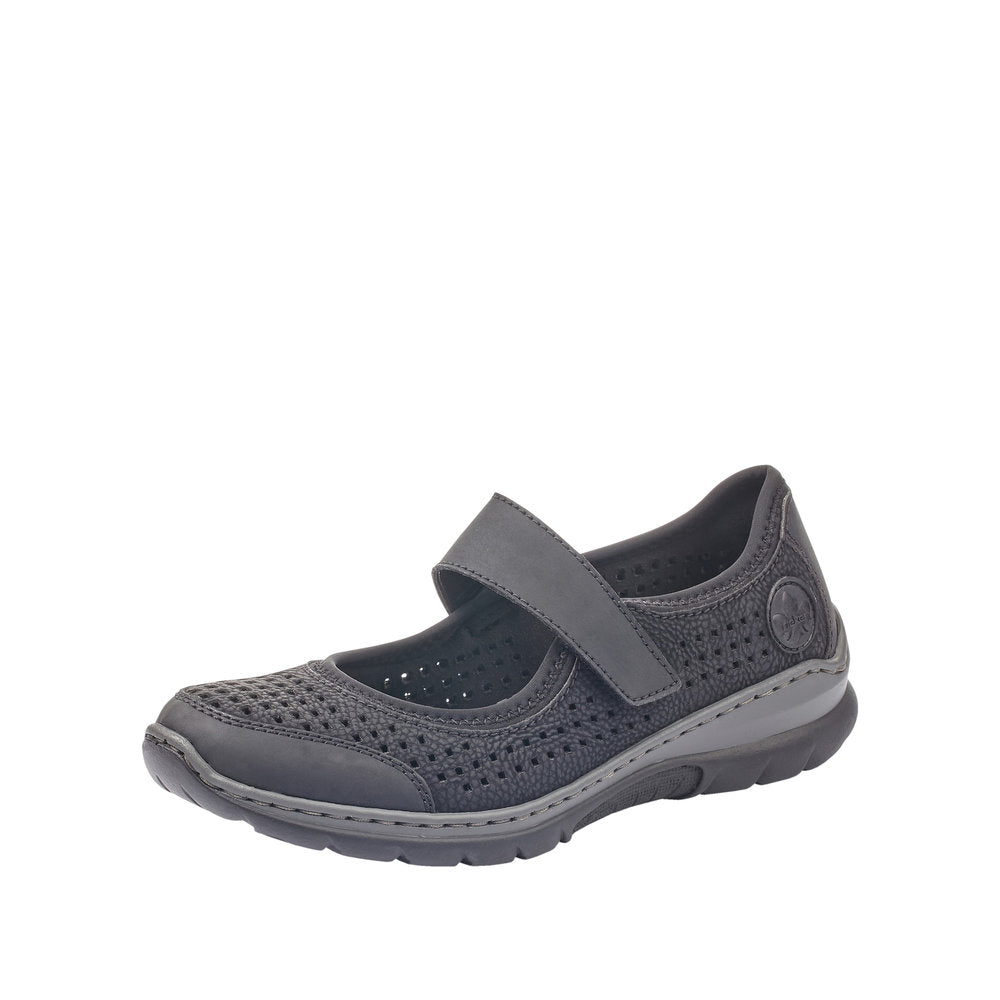 Rieker Women's Style L32B5 Casual Ballerina With Strap - Black