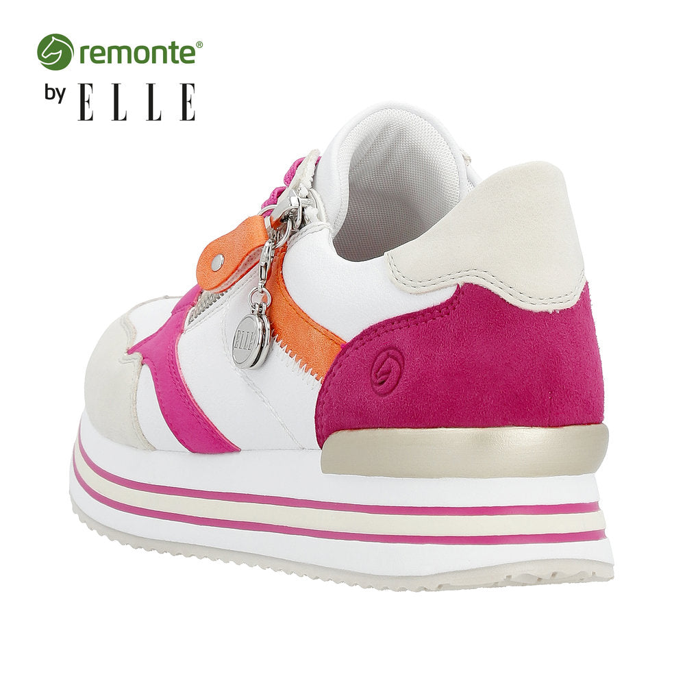 Remonte Women's Style D1323 Athletic Lace-Up With Zip - White Combination K8wOYE1o