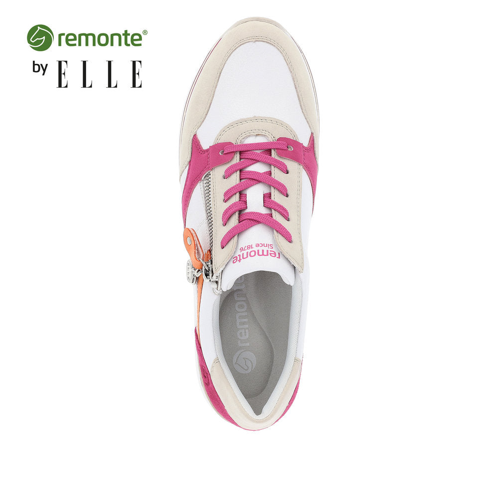 Remonte Women's Style D1323 Athletic Lace-Up With Zip - White Combination K8wOYE1o