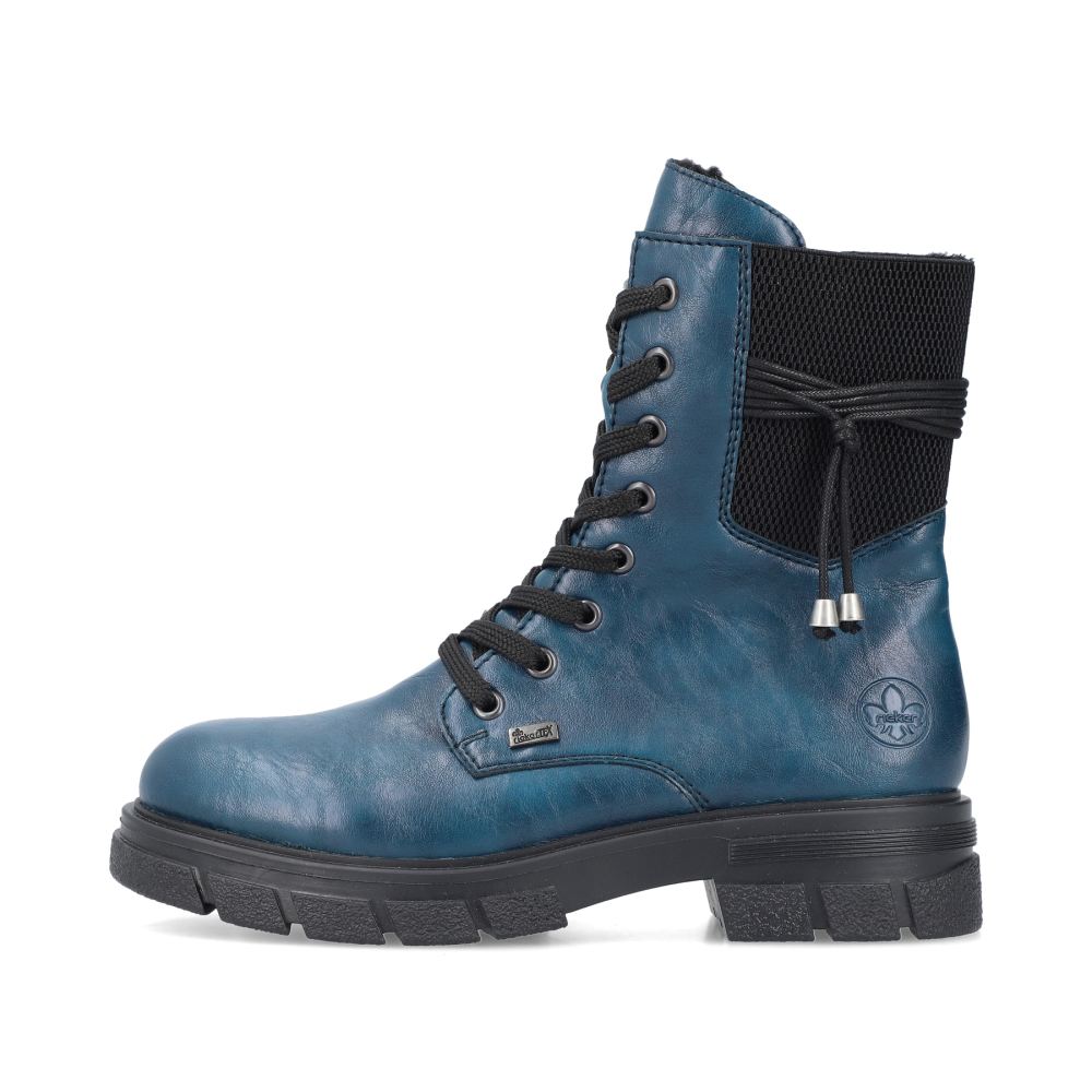 Rieker Women's Biker Boots Petrol-Black