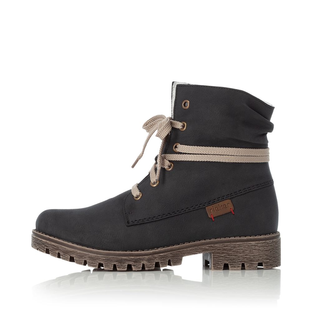 Rieker Women's Lace-Up Boots Ocean Blue